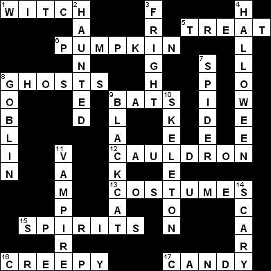 Halloween Crossword Puzzles on Interactive Version Of This Game Printable Version Of This Game