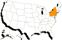 Middle Atlantic states: New Jersey, New York, Pennsylvania