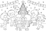 Christmas Celebration Coloring Page