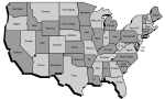 48 States Grey Map