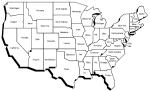 48 States Outline Map