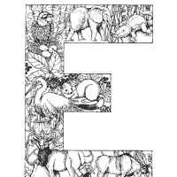 Animal And Plant Alphabet Letter E Coloring Pages Surfnetkids
