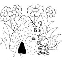 Ant Hill Coloring Pages Surfnetkids
