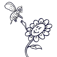 Honey Bee With Flower