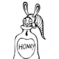 Honey Bee on a Honey Jar