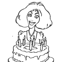 Lady With Birthday Cake