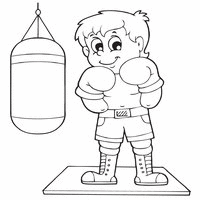 Boy Boxing in the Gym