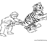 Boy Holding Tiger by the Tail