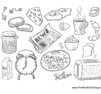 coloring pages breakfast