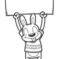 Bunny With Sign