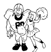Cheerleader and Football Player