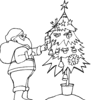 Christmas, Santa, Small Tree