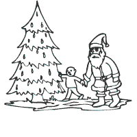 Christmas, Santa, Child, Tree