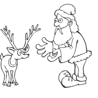 Christmas, Santa, Small Reindeer