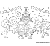 Kids with Christmas Tree