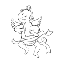 Cupid Hugging Heart