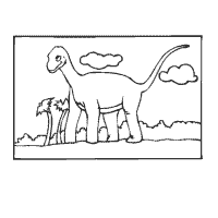 Dinosaurs, Brontosaurus, Trees, Clouds