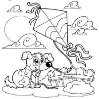 windy day coloring page