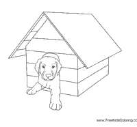 Puppy in Doghouse