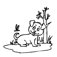 Puppy and Tree