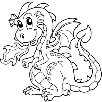 dragon coloring pages for kids blowing fire