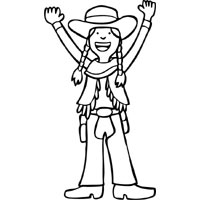 Excited Cowgirl Coloring Pages Surfnetkids