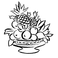 Fruit and Vegetables, Bowl with Pineapple