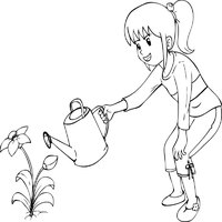 Girl Watering