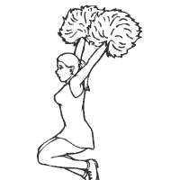 Cheerleader with Pom Poms
