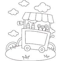 Ice Cream Cart » Coloring Pages » Surfnetkids