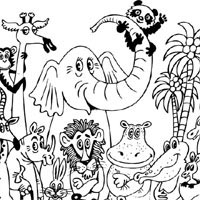 jungle animals coloring page