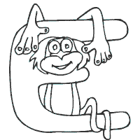 Monkey Alphabet, Letter E