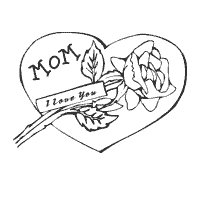 Mother’s Day, Heart and Flower
