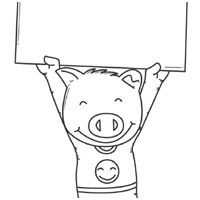 Pig With Sign