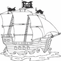 Pirate Ship at Sea