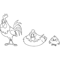 Rooster, Hen, and Chick