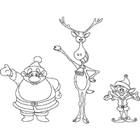Santa, Reindeer, Elf