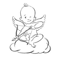 Cupid Sitting with Bow