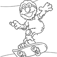 Elmo Skateboarding