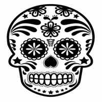 Floral Skull with Star Cheeks