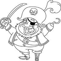 Smiling Pirate with a Sword