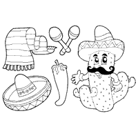 flag of mexico coloring pages for kids