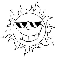 Sun Wearing Sunglasses