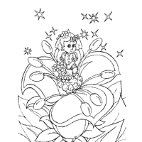 Thumbelina Sitting on Flower