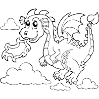 dragon coloring pages for kids blowing fire