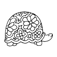 Turtle with Flowery Shell