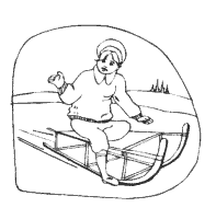 Boy and Sled