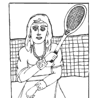 Woman with Tennis Racket