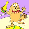 Cute Dog in the Circus Coloring