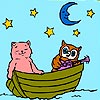 Cat and Owl Serenade Coloring